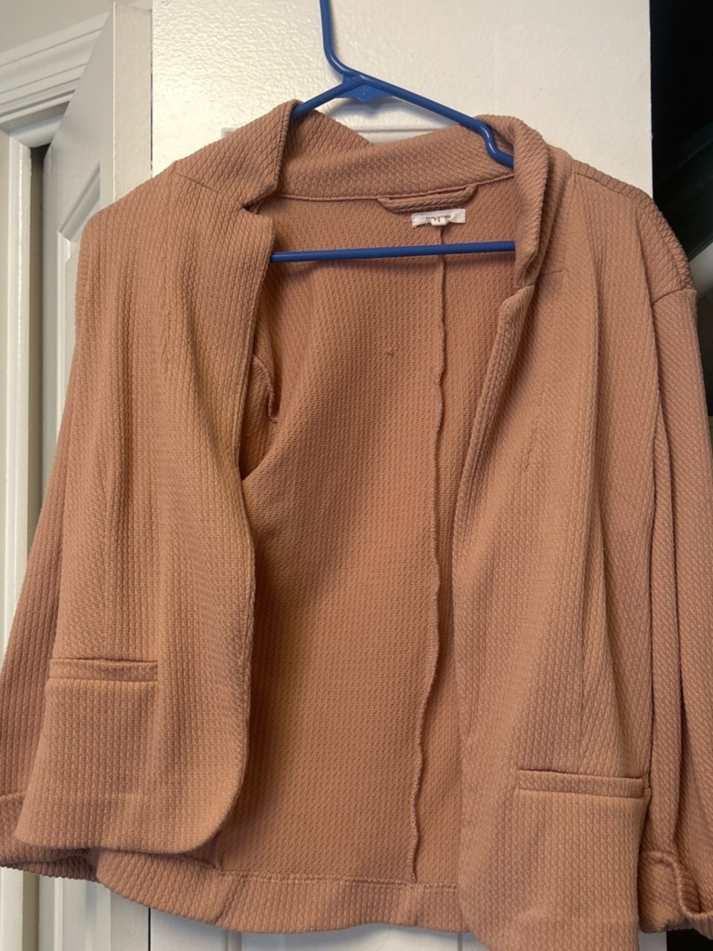 Maurices Open-Front Textured Blazer in Camel/Tan